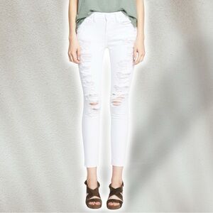 NWT Current/Elliott ‘The Stiletto’ Skinny Jean in “White Tattered” Wash Size 27